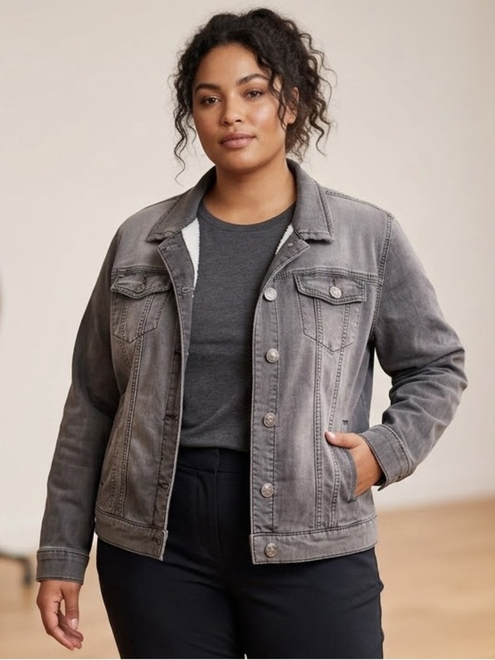 Buffalo David Bitton Women's Gray Denim Jacket